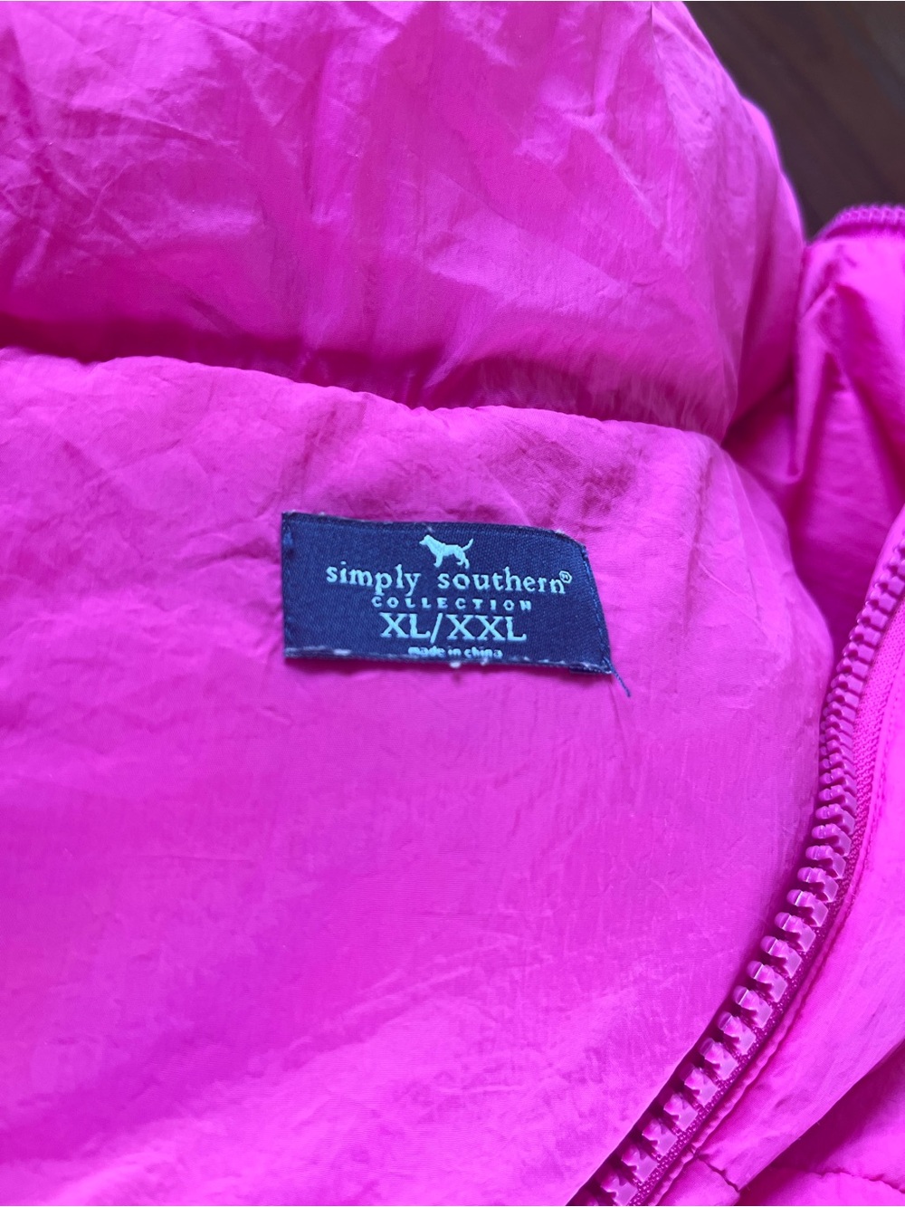 Simply Southern Hot Pink Cropped Puffer Vest Women’s XL/XXL - Picture 5 of 6